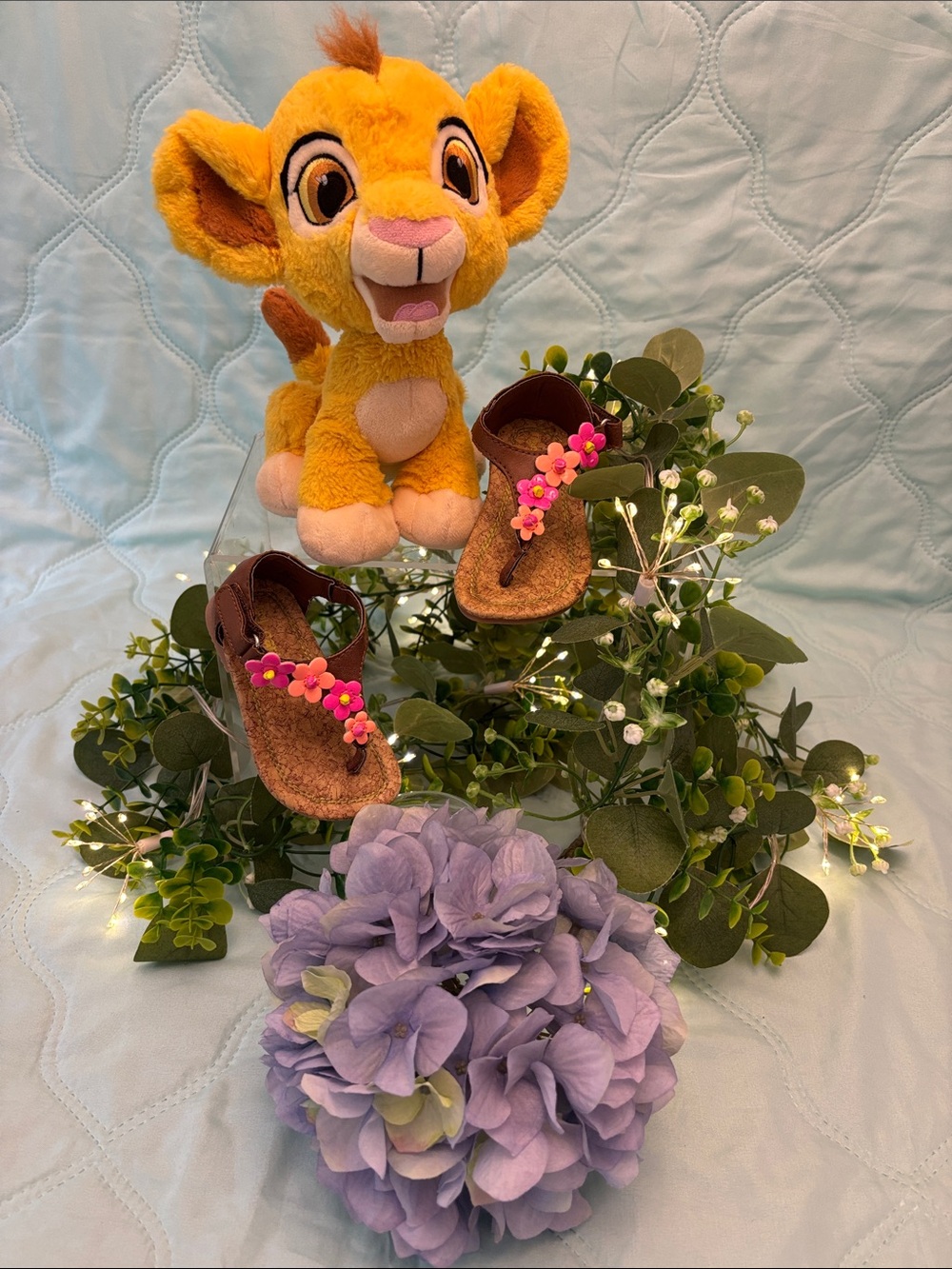 Carter's Brown Floral Toddler Sandals with Pink Flower Accents